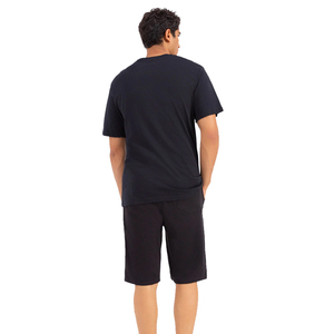 Shorts de survêtement décontractés sérigraphiés au design haut de gamme pour hommes, couleur noire de haute qualité avec cordon de serrage à la taille, motif solide-en vente! - Product Image 3