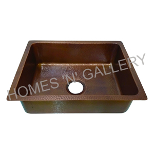 Meilleur évier en cuivre pur de conception pour la cuisine évier en cuivre martelé fait à la main exportateur d'Inde - Product Image 1