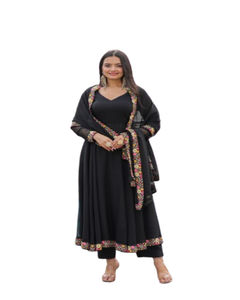 Conjunto de Kurti de 3 piezas con bordado de rayón y pantalón Kurta, conjunto Dupatta para mujer, Kurtis para mujer en India, Ropa Étnica para mujer - Product Image 1