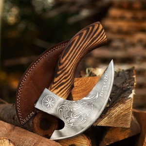 Latest <b>Viking</b> <b>Axe</b> High Hand Forged Stainless Steel Blade Handmade Engraving Wood Handle Leather Sheath-Minimum Order 5 Pcs - Product Image 2