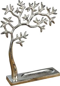 Solution élégante de bijoux d'arbre de conteneur en aluminium argenté durable de support pour montrer des anneaux et des colliers - Product Image 3