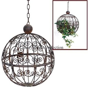 Maceta hecha de cobre y colgador de diseño de cadena, estante de exhibición de flores y otra organización de almacenamiento, suministros de accesorios para macetas de jardín - Product Image 3