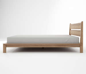 กรอบเตียงไม้สักเนื้อแข็งขนาดคิงไซส์สีธรรมชาติสำหรับเฟอร์นิเจอร์บ้านโรงแรมหรืออพาร์ตเมนต์ - Product Image 3