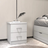 Table d'appoint moderne à 3 tiroirs avec étagère de rangement, console de chevet pour chambre à coucher, meuble de salon en aggloméré