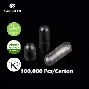 100,000 pièces/carton, capsule de vase de légumes personnalisée, capsule Transparente, capsule HPMC échantillon gratuit