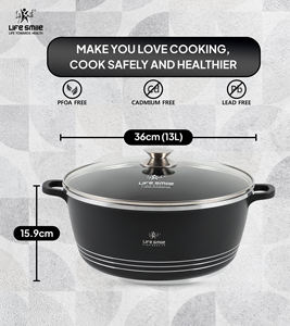 Casserole antiadhésive grande capacité avec base multicouche, compatible four - Product Image 2