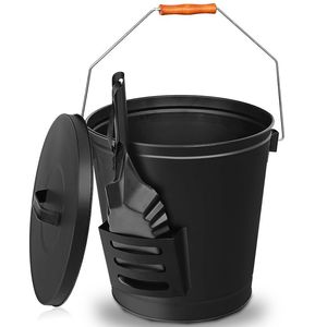 Seau à charbon en fer forgé noir conçu pour la décoration de la cheminée domestique et le stockage quotidien du charbon - Product Image 5
