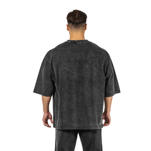 เสื้อยืดครอปแขนยาวสำหรับผู้ชายเสื้อยืดผ้าฝ้ายสองชั้นพิมพ์ลายดิจิตอลกราฟิกทรงพอดีตัว300 GSM 100% - Product Image 4