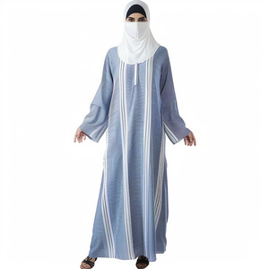 Dubai Ramadan arabo islamico abbigliamento Casual elegante donna musulmana a righe stile tunica manica lunga abito pieno <span class=keywords><strong>con</strong></span> <span class=keywords><strong>spacco</strong></span> <span class=keywords><strong>laterale</strong></span> - Product Image 6