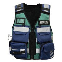 Veste de sécurité unisexe haute visibilité en polyester réfléchissant pour la sécurité communautaire, uniforme de garde avec fermeture éclair frontale