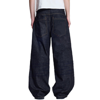 Streetwear décontracté hommes Baggy Jeans pantalon jambe droite Jeans hommes léger lavé coton polyamide jambe large Jeans