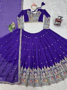 Lehenga Choli de Henixa Creation, Alta Demanda, Verano 2025, para Bodas y Fiestas, Largo hasta el Suelo, Corte Ajustado, Secado Rápido, Estilo Indio Pakistaní - Product Image 4