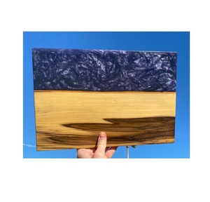 Planche à découper de cuisine en bois-résine jaune Bloc à découper élégant pour servir et préparer les aliments - Product Image 4