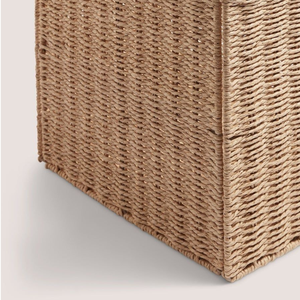 Nueva colección de caja de almacenamiento cuadrada con borde festoneado tejido plegable con asas para almacenamiento de cocina y decoración del hogar - Product Image 2