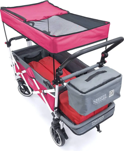 Poussette pliante SMK la mieux conçue avec chariot à pousser et à tirer en coton à baldaquin Livraison rapide - Product Image 6