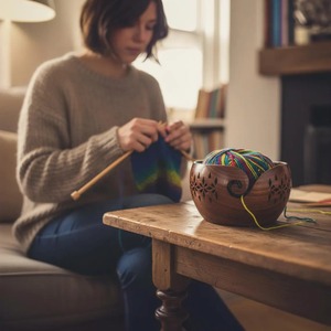 Bol à laine en bois massif de grande capacité de fabrication indienne pour les projets de tricot et de crochet, disponible à un prix compétitif - Product Image 2