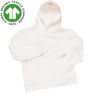 Mujeres 100% algodón orgánico Fleece Pullover Hoodie Natural Heavyweight 9 oz, GOTS certificado sostenible sudadera al por mayor - Product Image 1