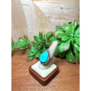 Zachariah David Blue Bird Turquoise & Sterling Silver <b>Adjustable</b> <b>Ring</b> Bezel Setting Inlay with Natural Gemstones Gift - Product Image 3
