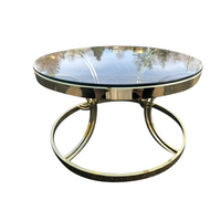 Prix de gros Ensemble de table d'appoint en métal couleur or avec différentes tailles Table d'appoint de salon de qualité supérieure avec dessus en marbre