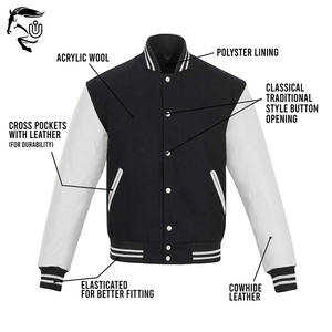 Chaqueta universitaria con parche de manga larga para hombre, ropa de calle de lona colorida personalizada con Etiqueta Privada, popular entre Letterman - Product Image 4