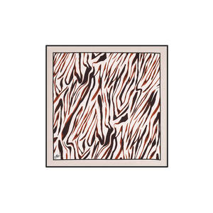 Vintage Silk Square Scarf with Custom Floral and Plaid Pattern - Product Image 1