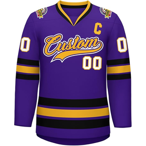 Camiseta de Hockey sobre Hielo Sublimada Personalizada, Transpirable, Unisex, con Parches, Uniforme de Hockey al por Mayor, Parte Superior Lisa de Malla de Poliéster - Product Image 1