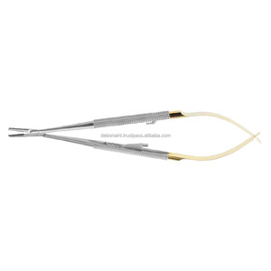 Porte-aiguille Castroviejo Premium en carbure de tungstène TC, instruments microchirurgicaux manuels autoclavables, certifiés CE ISO, vente en gros, les mieux notés - Product Image 2