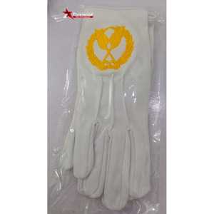 Guantes Masónicos de Cuero Blanco Liso Bordados de Primera Calidad para Ceremonias Religiosas - Product Image 1