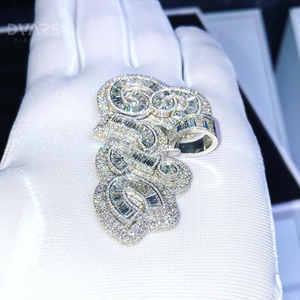 Colgante Personalizado de Lujo para Hombre, Chapado en Oro de Plata Esterlina 925, con Letra de Moissanita y Logotipo con Nombre, Estilo Rapper - Product Image 2