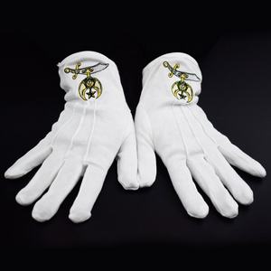 Vie quotidienne 100% coton blanc personnalisé doux respirer disponible confortable gants maçonniques à la mode avec Logo gants blancs en coton - Product Image 2