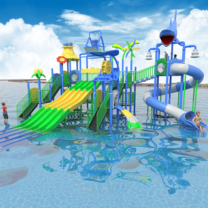 Equipo de Juego Acuático Interactivo de Fibra de Vidrio, Acero y Madera, Colorido, para Niños y Familias, Uso Interior y Exterior, Gran Venta - Product Image 1
