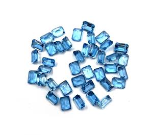 Lote de piedras preciosas sueltas de corte octogonal de Topacio Azul suizo natural, piedras de Topacio Azul suizo de 6-8 MM para la fabricación de joyas - Product Image 3