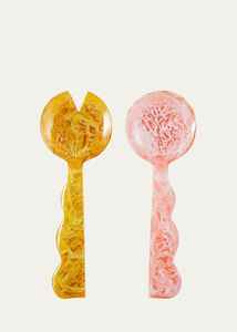 Ensemble de service de salade en résine rose professionnel, vaisselle en époxy, ustensiles de cuisine, outil de service, traiteur, buffet, vaisselle de restaurant - Product Image 5