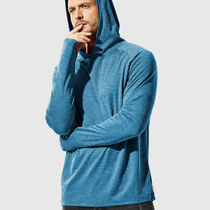 T-shirt à capuche décontracté 100 % polyester léger à manches longues pour homme - Respirant et écologique, coupe classique pour l'été - Product Image 4