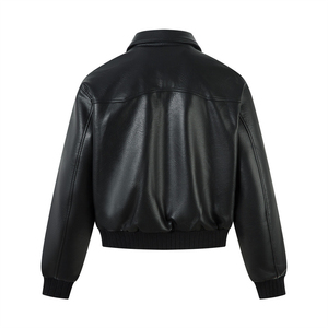 Chaqueta de Cuero Vacuno y Piel de Oveja para Hombre, Estilo Urbano y de Carreras, Venta al Por Mayor Directa de Fábrica, Oferta Especial - Product Image 2