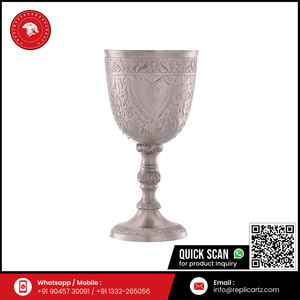 Gobelet à vin brillant argenté |   Verre à champagne en acier plaqué argent |   Calice royal gravé vintage pour bar, mariage et décoration intérieure - Product Image 6