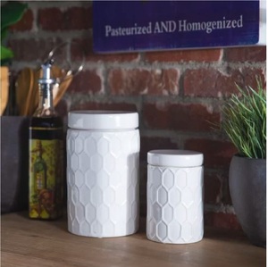 Elegante Juego de 2 contenedores de almacenamiento galvanizados con tapa de madera, perfecto para despensa de cocina, hogar y usos de exhibición de la India - Product Image 6