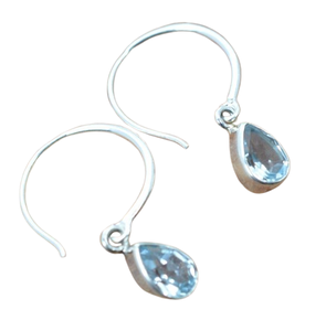 Blue Topaz Gemstone Jewelry For Women Silver Boho Style <b>Earrings</b> Jewelry 925 Sterling Silver Trending <b>Handmade</b> <b>Earrings</b> Gift For - Product Image 1