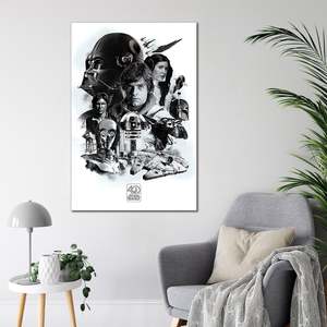 Affiche sur toile de style moderne pour le 40e anniversaire de Star Wars, montage pour décoration murale - Product Image 1