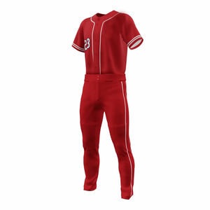 New Custom Logo Printed Baseball Uniform Sets Men's Customized Design Solid Color 100% Polyester Breathable Wholesale - Product Image 3