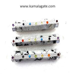 Vente en gros Bâton de guérison à sept chakras Agate naturelle Labrodolite Pierre semi-précieuse artisanale en vente - Product Image 3