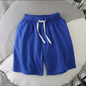 Pantalones cortos de verano para hombre, cintura elástica, sueltos, sólidos, hasta la rodilla, pantalones cortos - Product Image 6