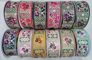 Embroidered <b>Ribbons</b> in Floral Patterns Ideal for Children's Clothing Designers <b>and</b> <b>Bow</b> Makers for Resale - Product Image 5