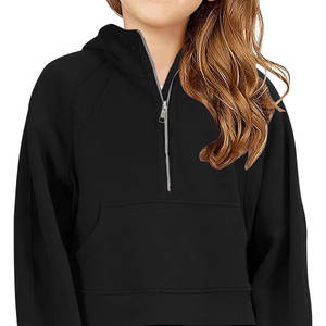 High Demand Custom Winter Long Sleeve Knitted Turtleneck Zipper-Up Short Hoodies for Women High Neck Style Pullover Sweatshirt - Product Image 2