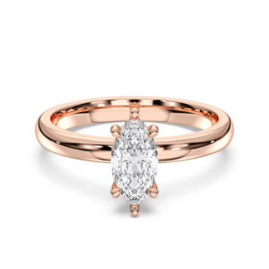 Bague de fiançailles pour femme 0.58 carat E-F/VVS-VS Moissanite Solitaire en or massif style marquise et forme - Product Image 6