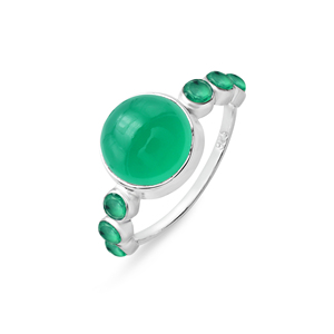 925 argent Sterling à la mode fait à la main anneaux vert Onyx pierre précieuse à facettes bijoux fins pour les femmes Simple lunette réglage mariage - Product Image 6