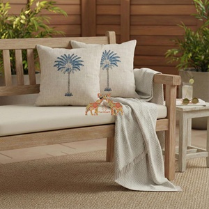 Luxury stylish Palm Tree Block Printed Handmade <b>Cushion</b> <b>Cover</b> For Home - Product Image 3