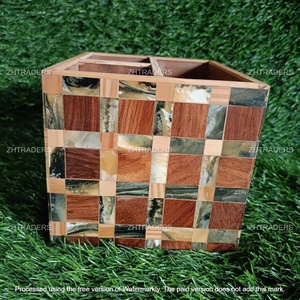 Soporte para cubiertos de nuevo diseño con nuevo diseño de incrustaciones de resina elegante Caddy de cubiertos con múltiples compartimentos para cuchara tenedores y cuchillos - Product Image 5