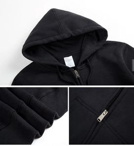Sudaderas con Capucha Personalizadas para Hombre, 100% Algodón, Forro Polar Grueso, Cierre de Cremallera, Color Sólido, Impermeables, de Invierno, Calidad de Lujo, Estilo Urbano - Product Image 5