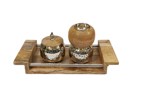 กระถางธูป bakhoor ดีไซน์แบบค้อนสีเงินใหม่สำหรับใช้งานกลิ่นหอมเดือนรอมฎอนพร้อมถาดไม้ - Product Image 6
